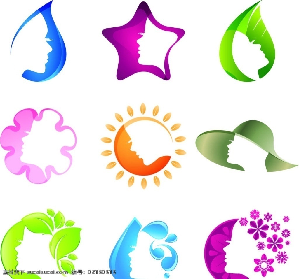 女性标志 logo标志 企业 logo 标志 标识标志图标 矢量