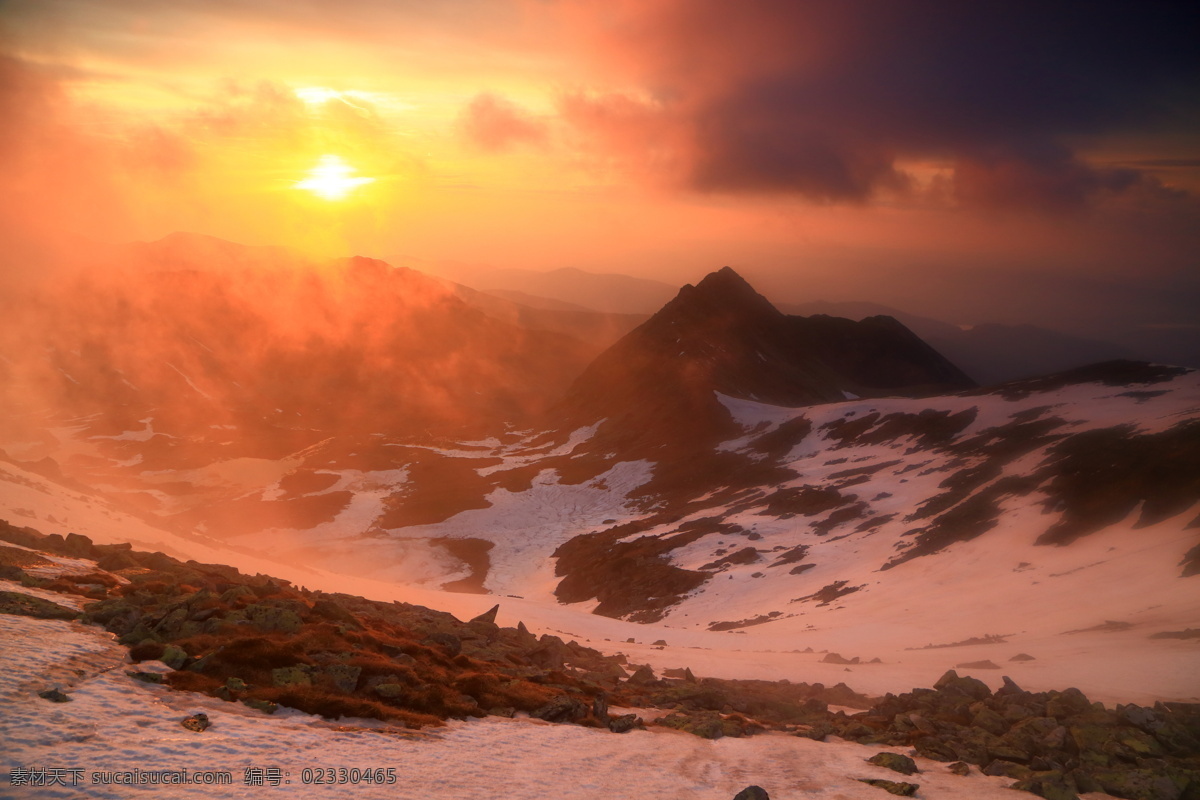 日落 雪山 风景 美丽的风景 自然风景 自然景观 山峰景色 山水风景 风景图片