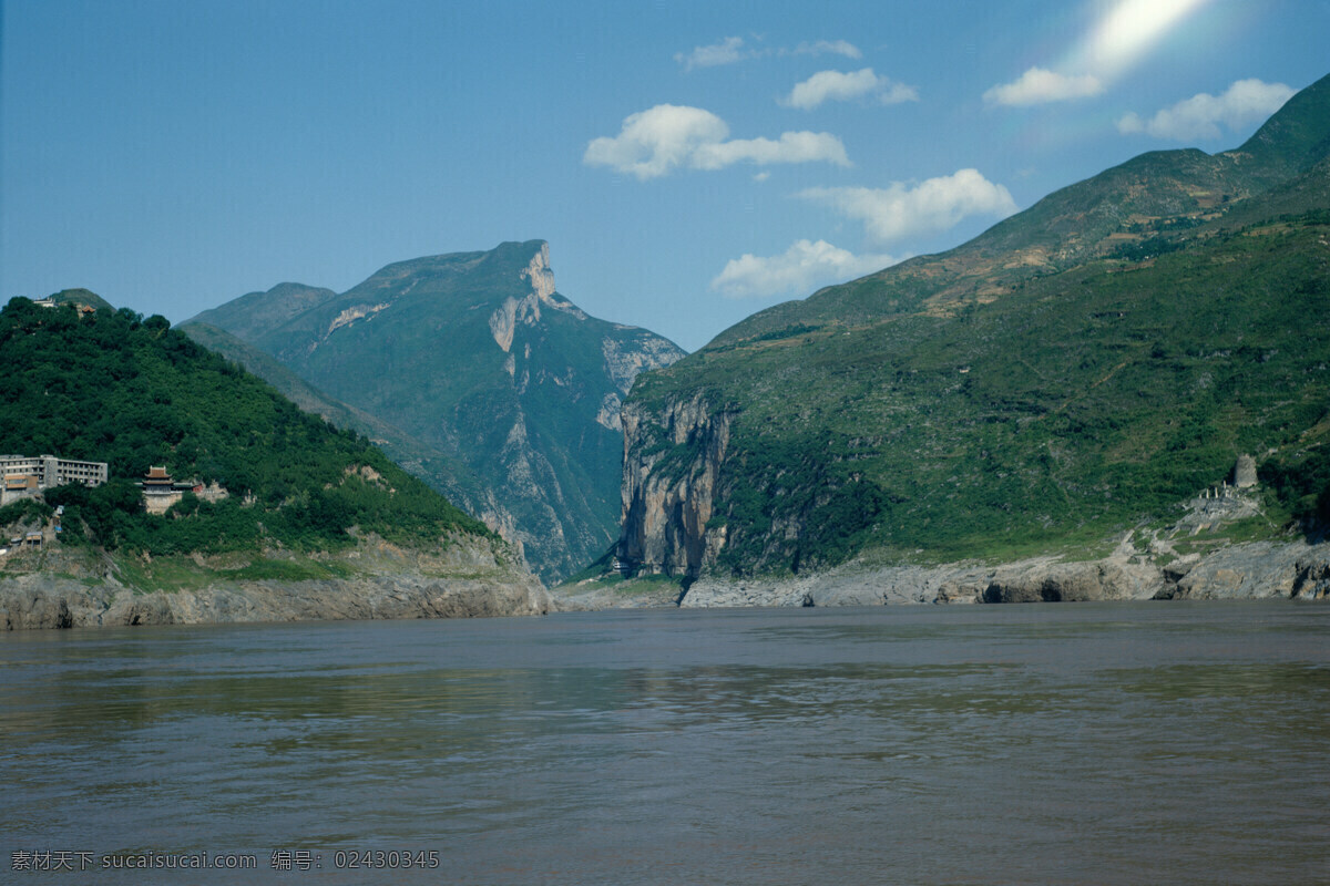 青山湖 水 景色 天空 蓝天 白云 高山 青山 绿树 草木 河流 河水 河岸 景观 高清图片 山水风景 风景图片