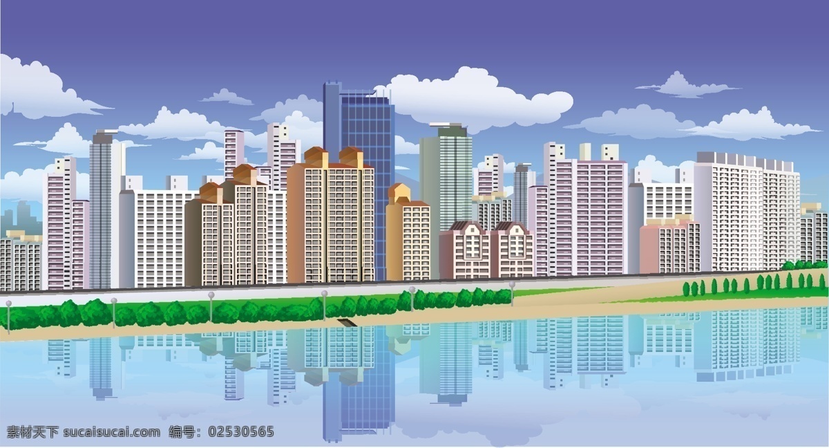 现代 建筑 题材 矢量 eps格式 城市 楼群 矢量图 其他矢量图