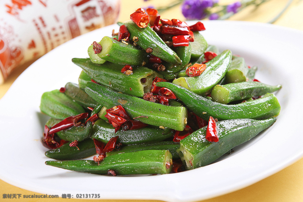 干煸秋葵 美食 传统美食 餐饮美食 高清菜谱用图