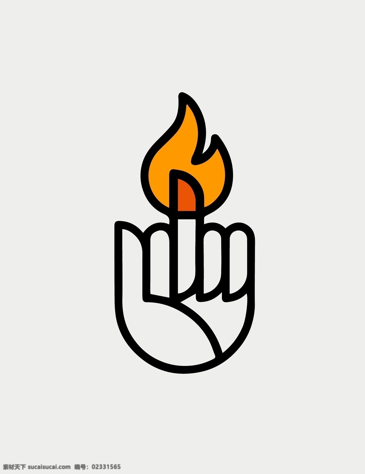 火中 指 图标 icon 火 中指 fire finger 白色
