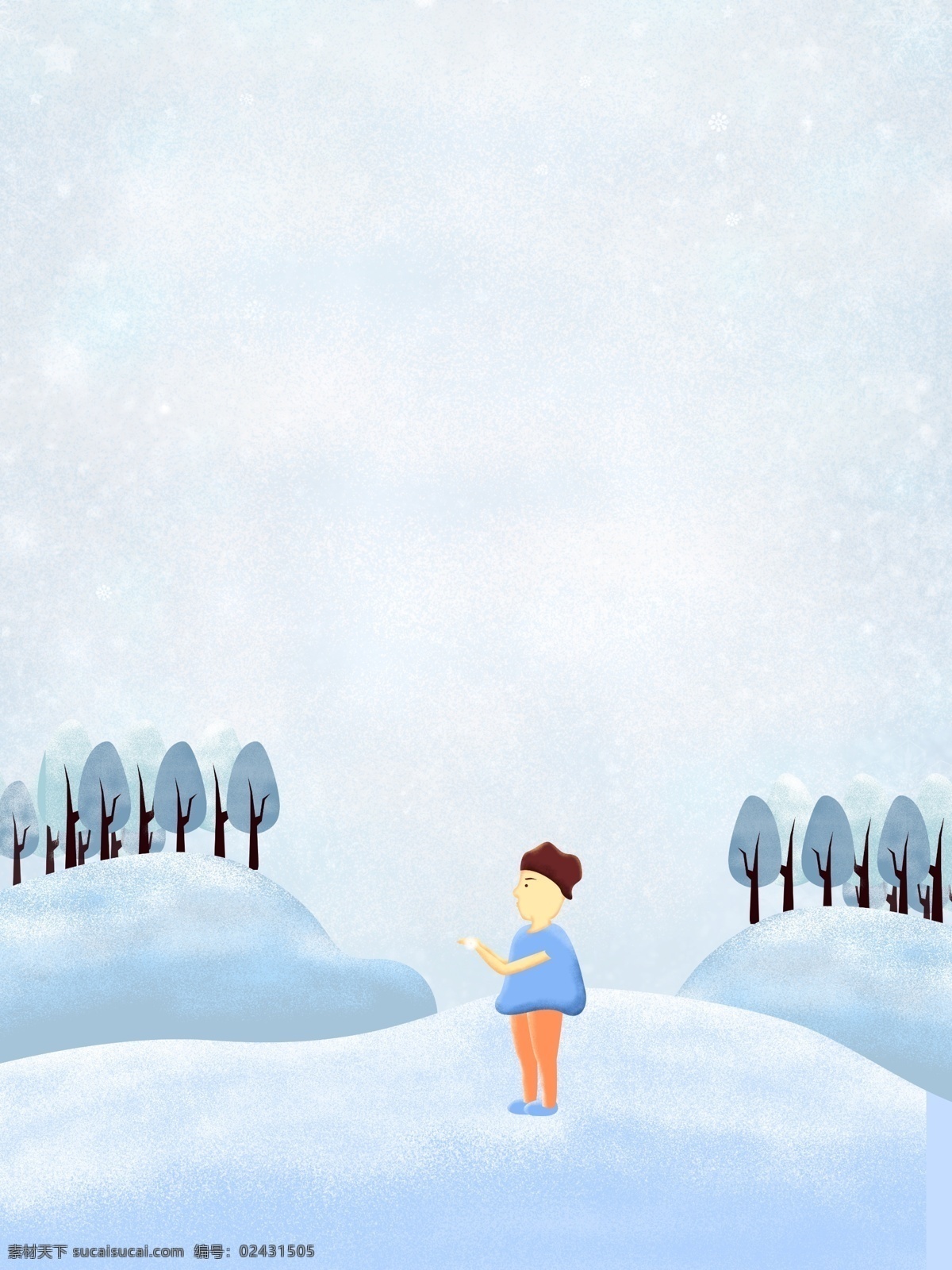 彩绘 冬季 雪地 背景 冬季背景 背景设计 下雪 广告背景 冬至素材 冬到 彩绘背景