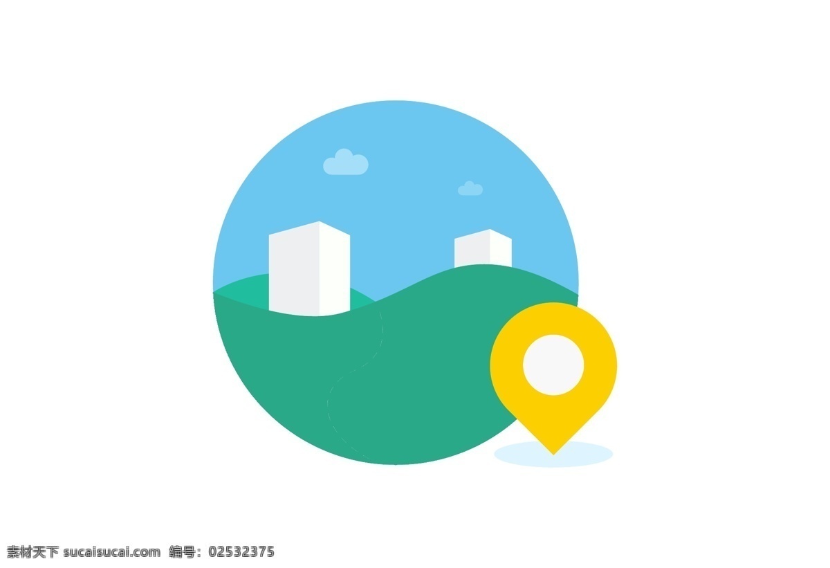 扁平 矢量 地址 图标 标志 简约 图案 小清新 标识 彩色地图 卡通