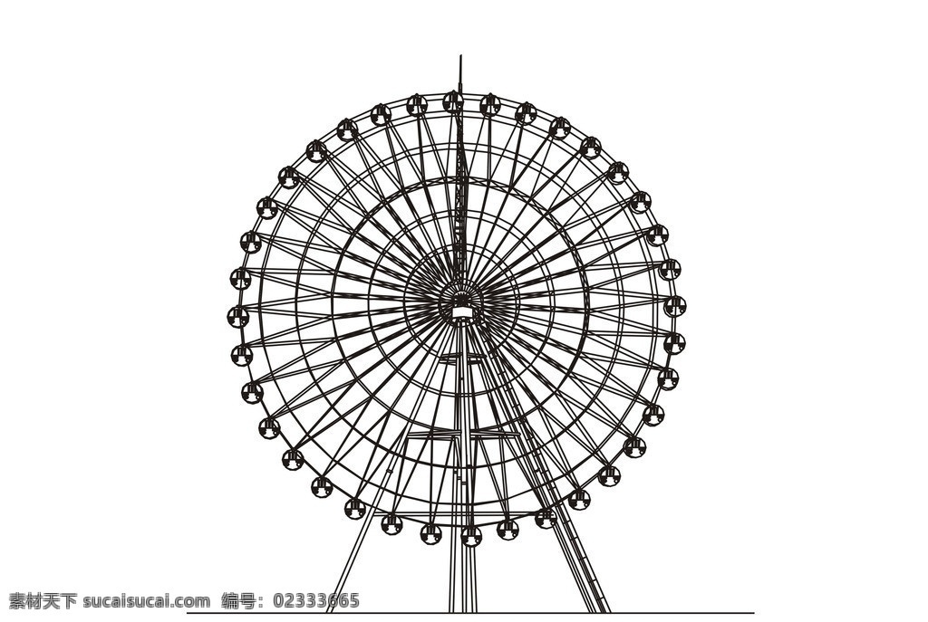 摩天轮 机动游戏 游乐场 矢量 矢量图 自然景观 自然风景 矢量风景 矢量图库 矢量素材 其他矢量