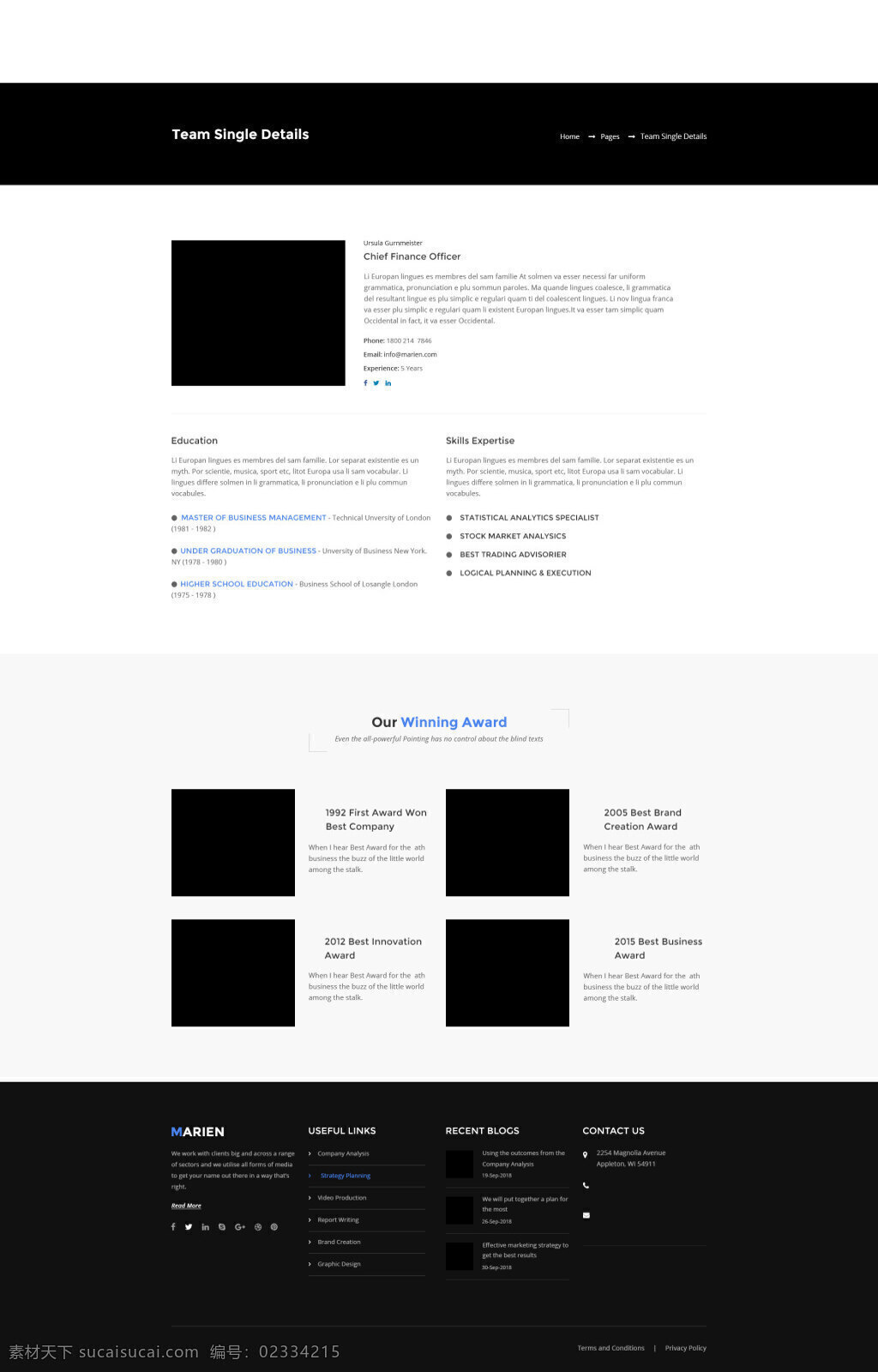 黑白 底色 网页 详情 页 模板 psd模板 简约 设计素材 网页页面 网站