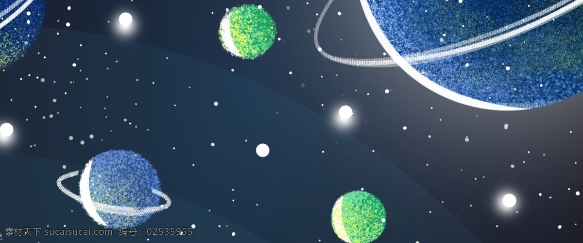 卡通 星球 banner 背景 卡通星星 卡通星球 卡通星系 手绘宇宙 手绘星球 银河系 手绘 星系