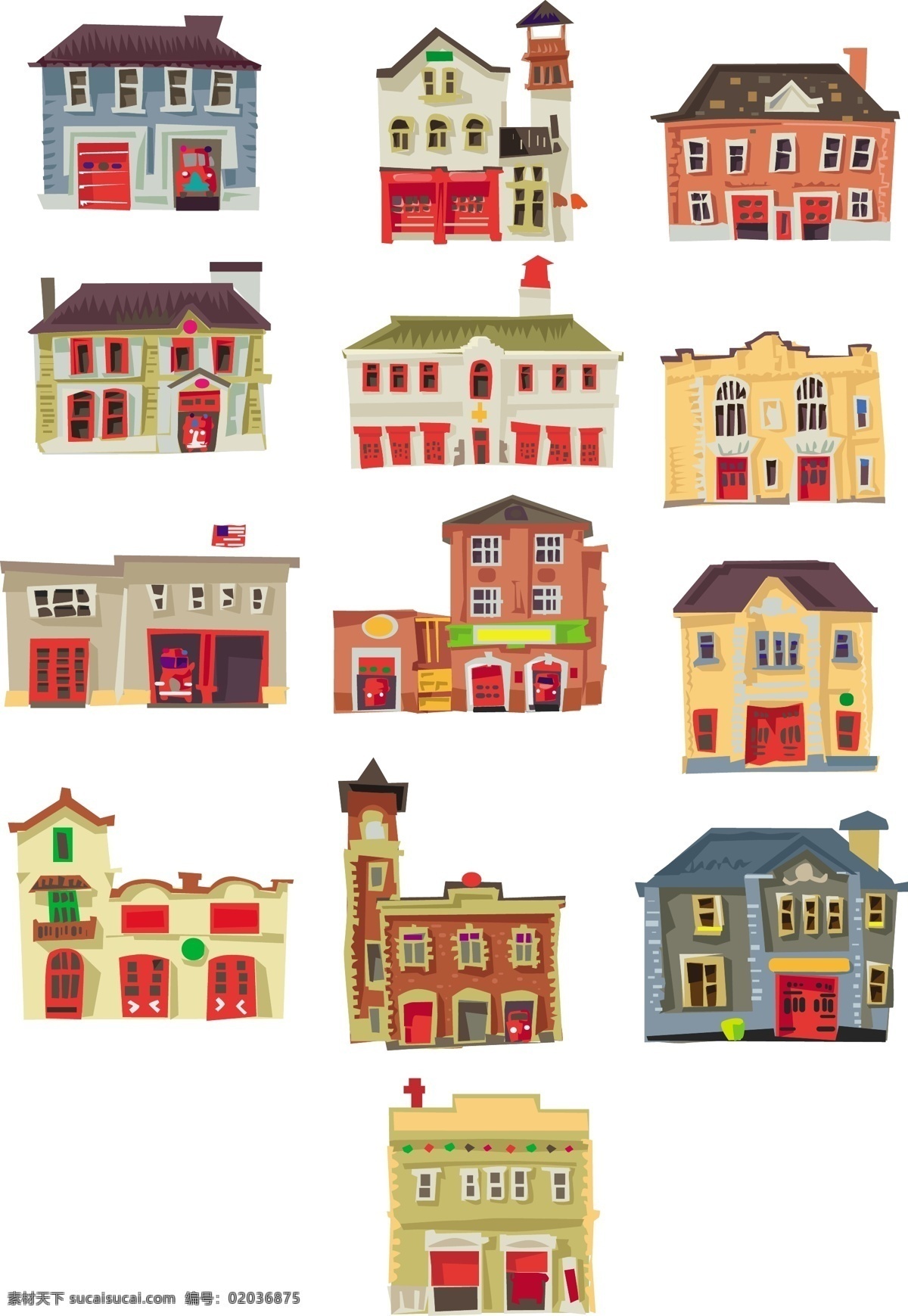 卡通 可爱 房子 矢量 别墅 建筑 矢量素材 高清 创意设计 装饰图案 设计元素 广告装饰图案