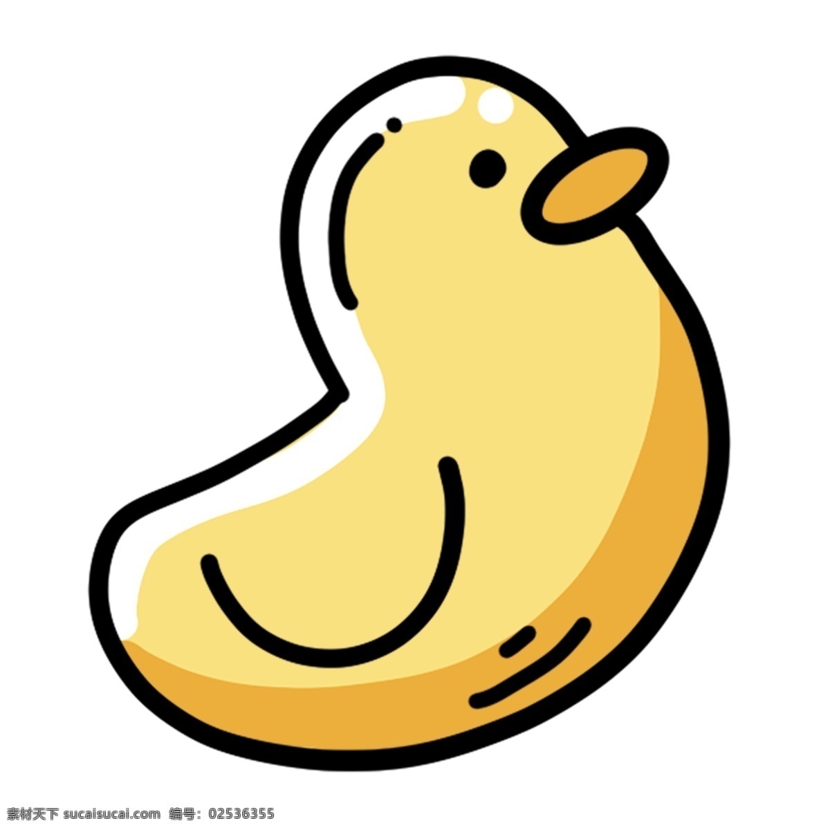 简约 手绘 小 鸭子 透明 可爱风 小鸭子 动物 卡通元素 免抠元素 黄色