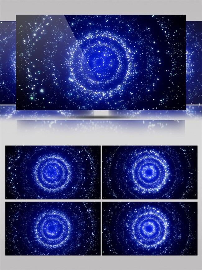 蓝色 光 感 粒子 圆环 高清 视频 动态视频素材 光感粒子 科技蓝色 视频素材