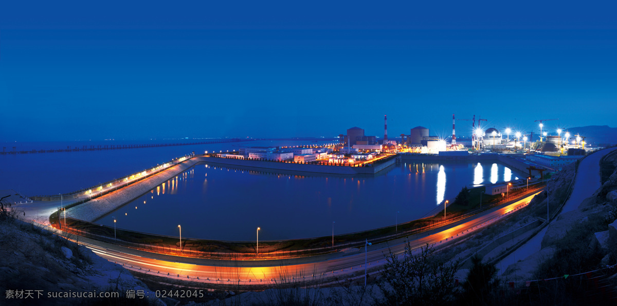 田湾核电站 夜景 核电 核电站 新能源 现代科技 工业生产