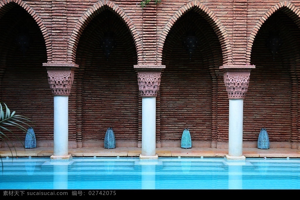 香格里拉 苏丹 娜 池 摩洛哥 马拉喀什 北非 古代 建筑 旅游摄影 国外旅游 摄影图库