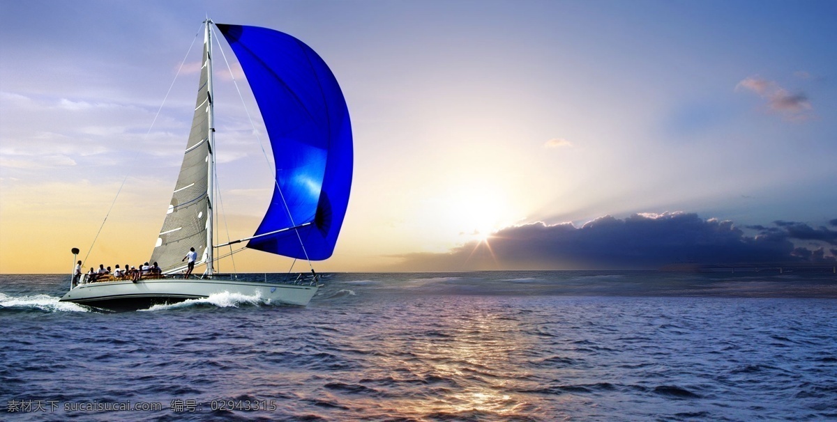 航海 海水 帆船 乘风破浪 朝阳 天空 海洋 企业文化 招贴设计