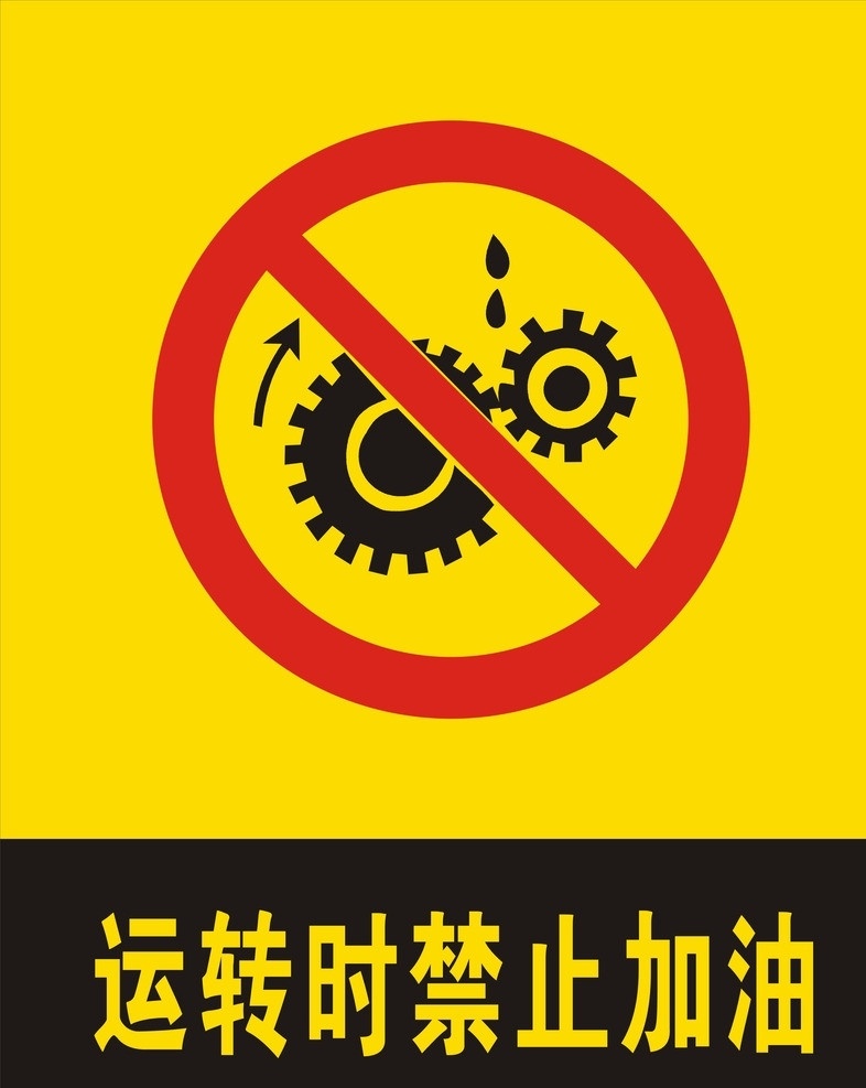 运转 时 禁止 加油 禁止项目 危险标志 警示牌 展板模板 矢量文件 矢量 公共标识标志 标识标志图标