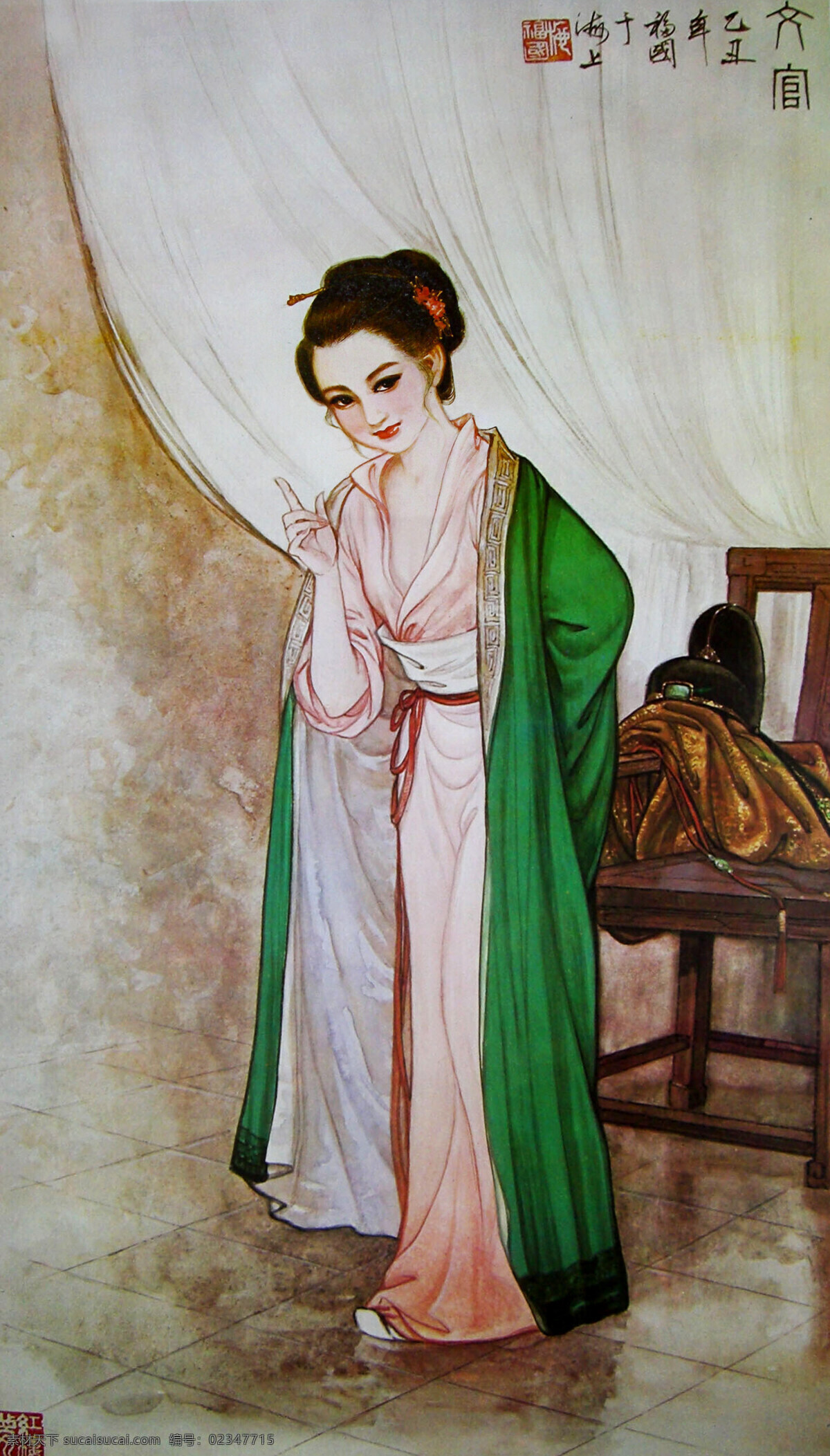 红楼 十 二 官 文官 美术 绘画 中国画 工笔重彩画 彩墨画 古代仕女 红楼梦人物 青春 漂亮 美丽 发型 服饰 动作 表情 房间 戏曲服装 国画艺术 工笔画 仕女 集锦 绘画书法 文化艺术