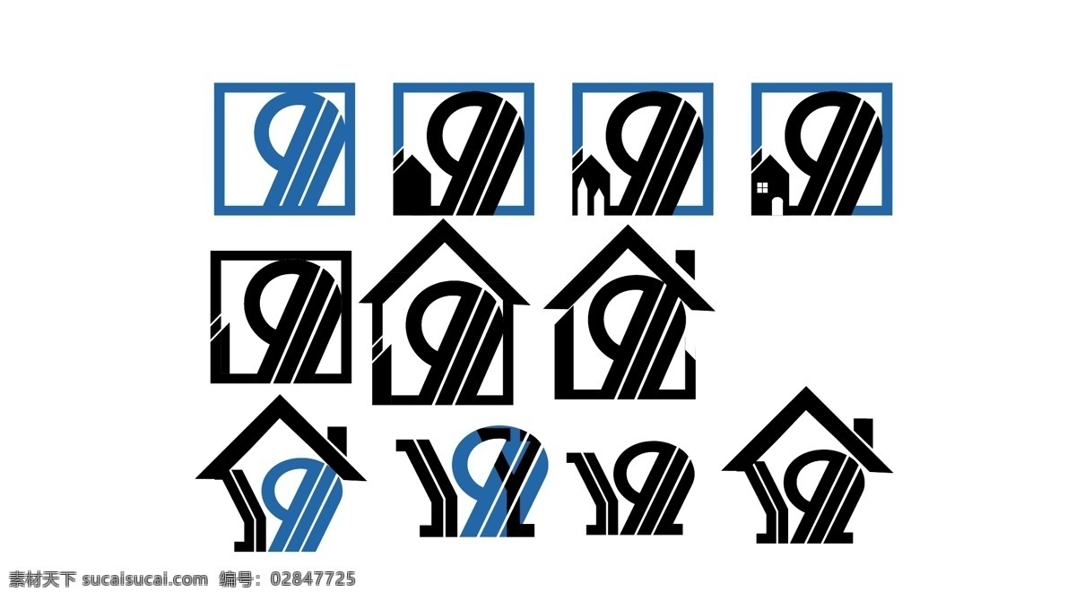 室内设计 logo 房子 室内 建筑 logo设计