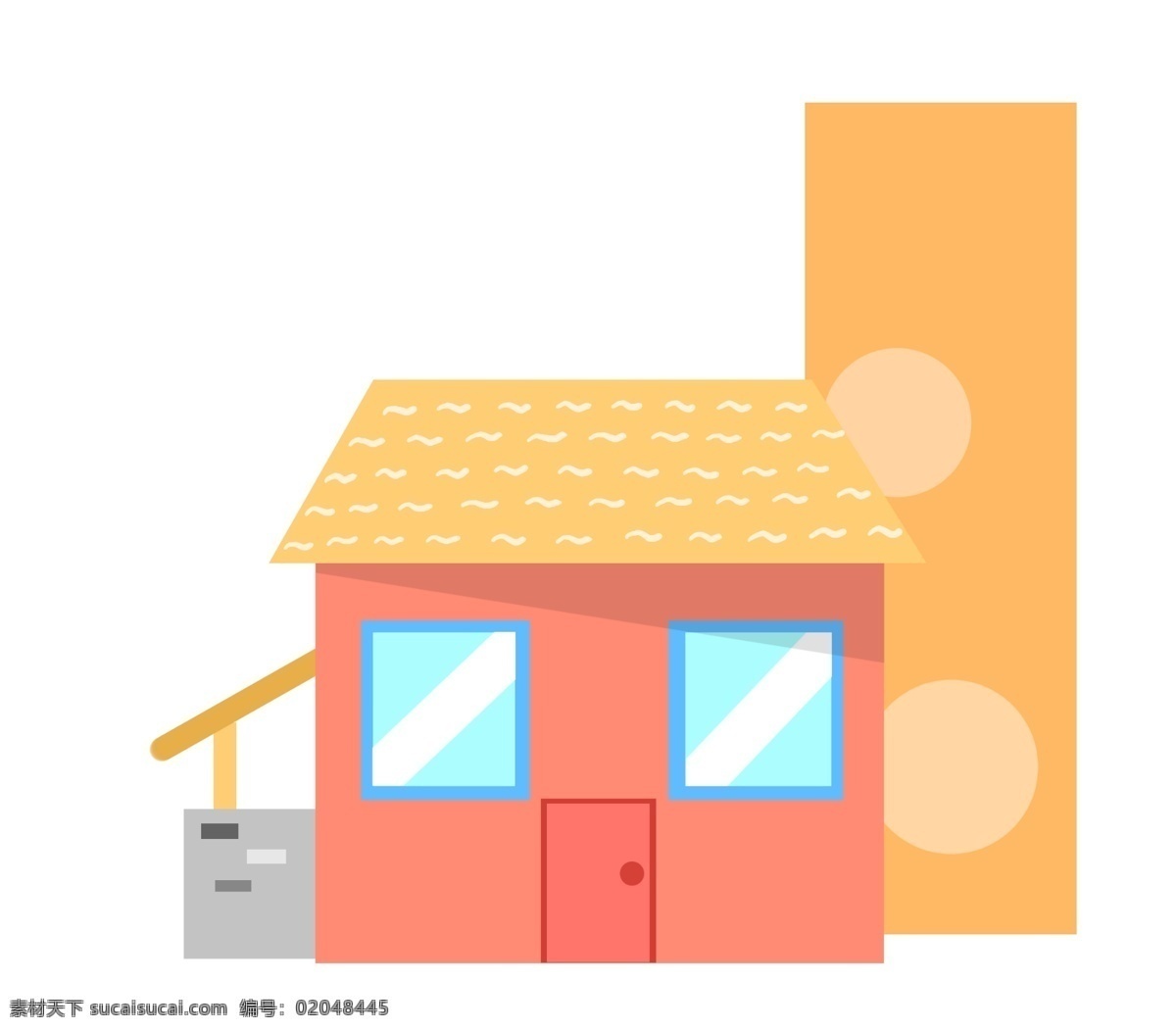 橘 色 房屋 装饰 插画 橘色的房屋 漂亮的房屋 农家房屋 房屋建筑 创意房屋 立体房屋 卡通房屋