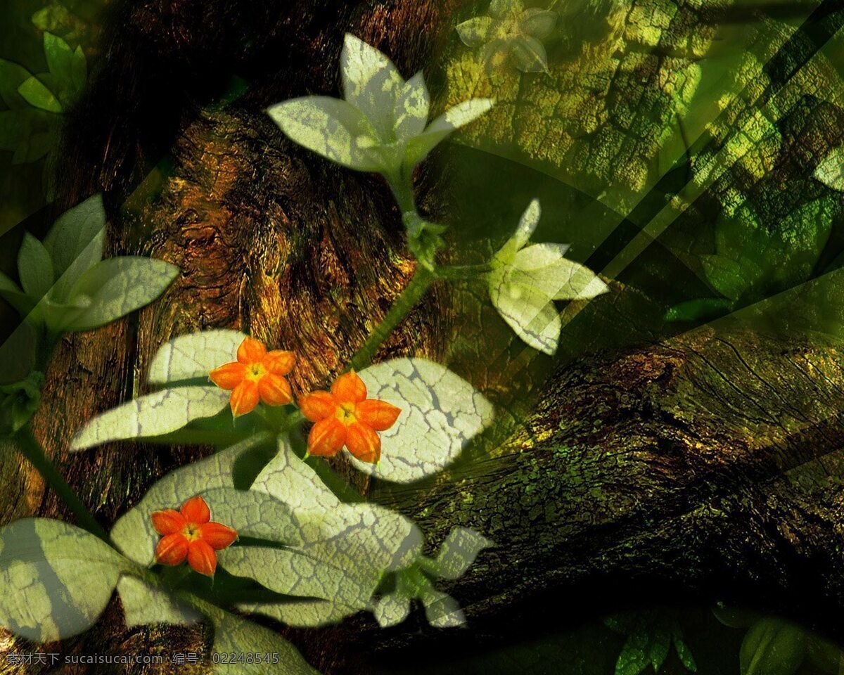 绿色 光影 背景 动感 花朵 梦幻 背景图片