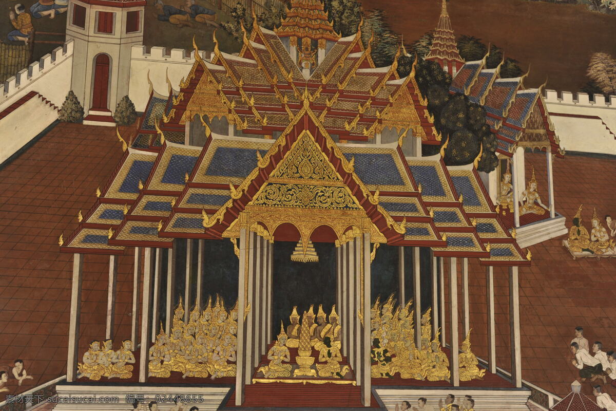 泰国 大 皇宫 壁画 大皇宫 宗教 佛教 传说 文化艺术 宗教信仰