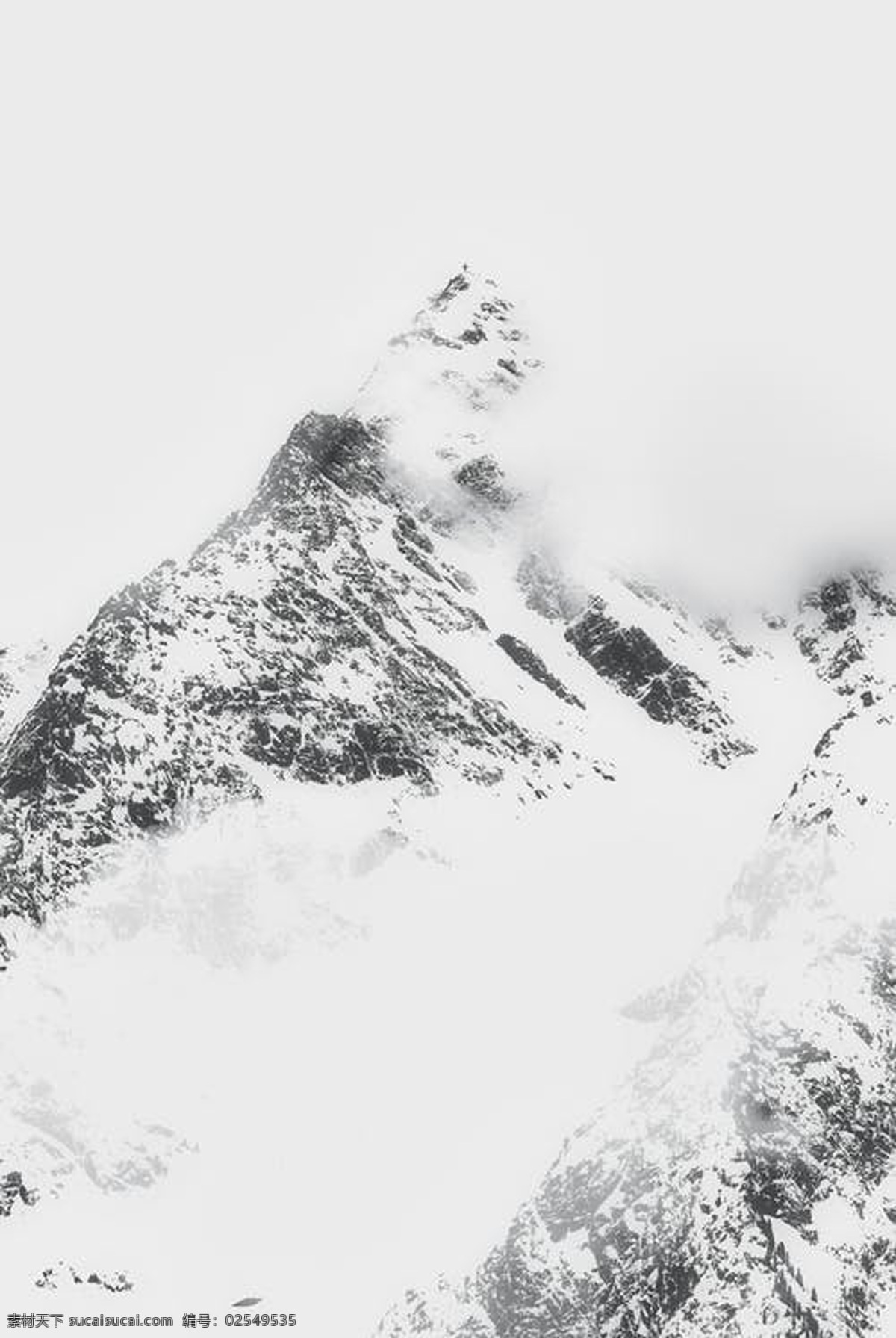 皑皑白雪 白色 冰 雪山 严峻 空洞 自然景观