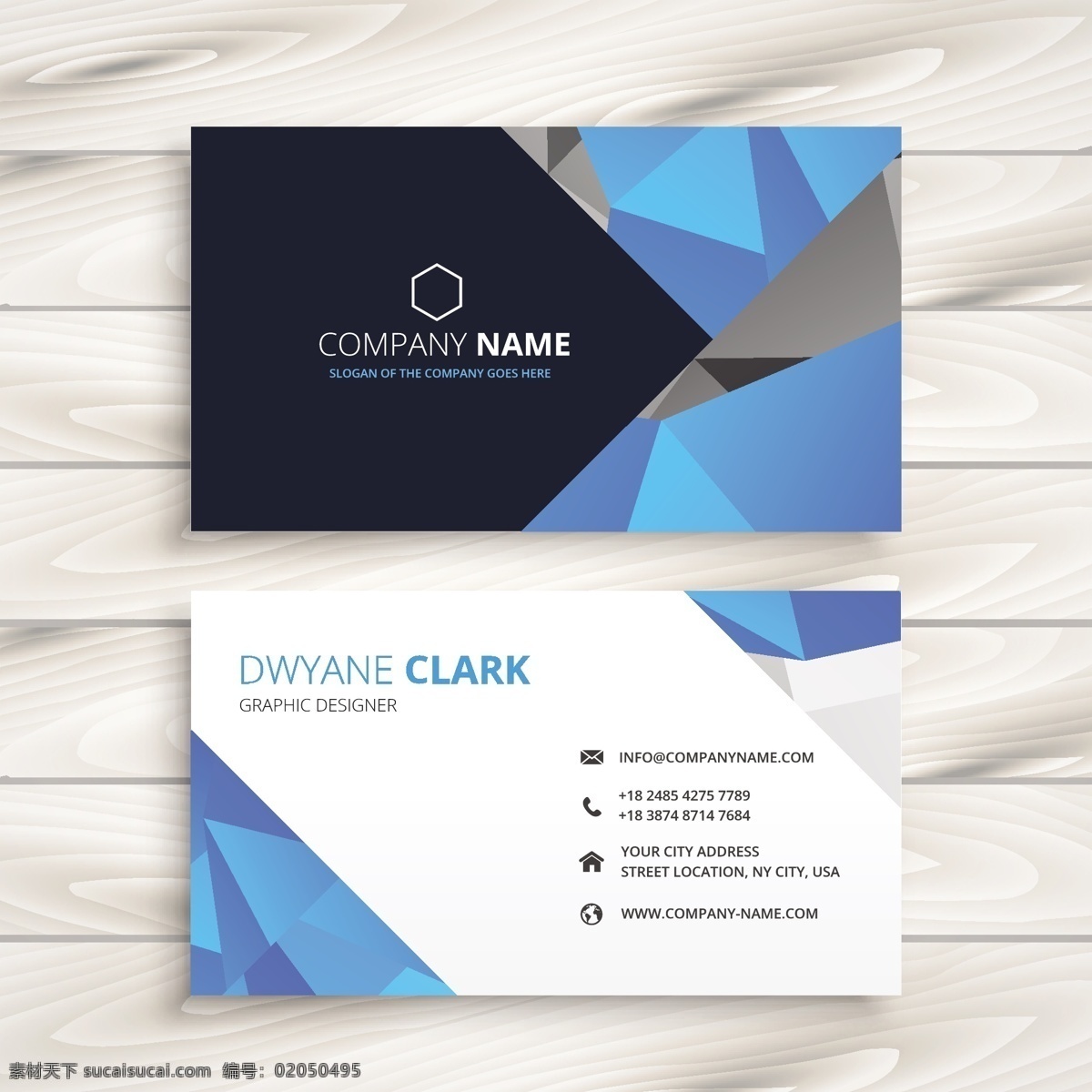 多边形 抽象 名片 模板 商务 卡片 光 蓝色 布局 联系 介绍 公司 品牌 创意 印刷 现代 文具 企业形象 白色
