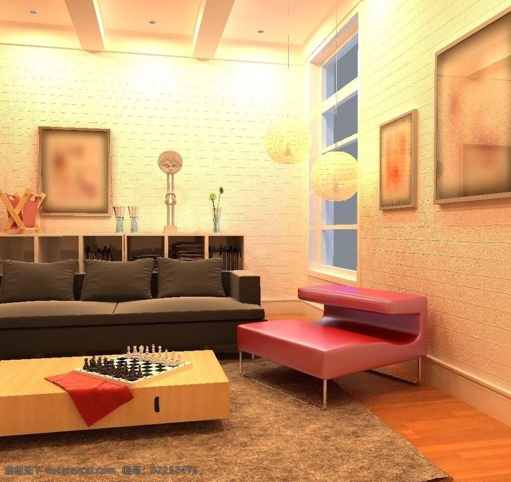 小 客厅 3d 3d设计模型 max 淡黄 简约 空间 模型 室内模型 源文件 小客厅 3d模型素材 其他3d模型
