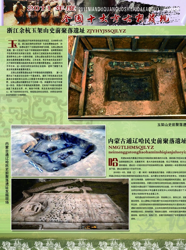 十大发现 考古 文物 车马图 展板 墓葬群 展板模板