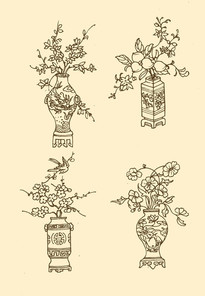 喜鹊登梅 地毯纹样 地毯 纹样 图案 传统 花纹 花样 花瓶 分层 源文件