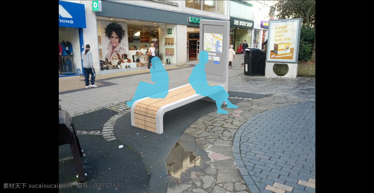 交互式 信息 亭 产品 城市 互动 混凝土 木材 屏幕 3d模型素材 建筑模型