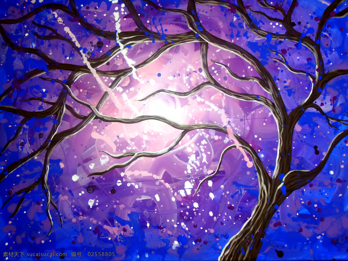 美丽 树枝 背景 墙 树木 绘画 背景墙 背景图片 装饰画 免费素材
