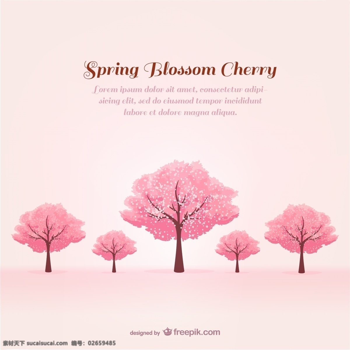 春季 粉色 樱花树 矢量 树木 浪漫 底纹边框 背景底纹