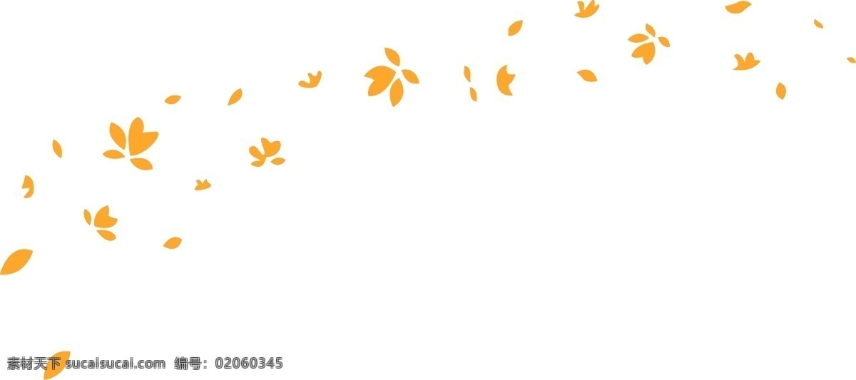 手绘 简单 枫叶 漂浮 树叶 植物 橘色 小清新 可爱 简笔画