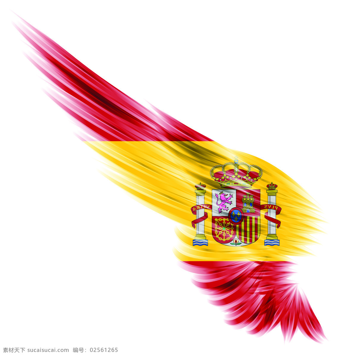 西班牙国旗 国旗 翅膀素材 国旗素材 高清图片 飞祥 各国国旗翅膀 军队素材 国旗翅膀 其他图标 标志图标