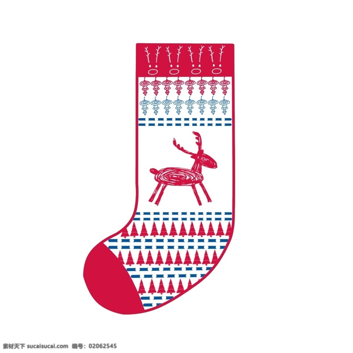 卡通 手绘 圣诞 袜 简约 圣诞节 装饰 元素 圣诞袜