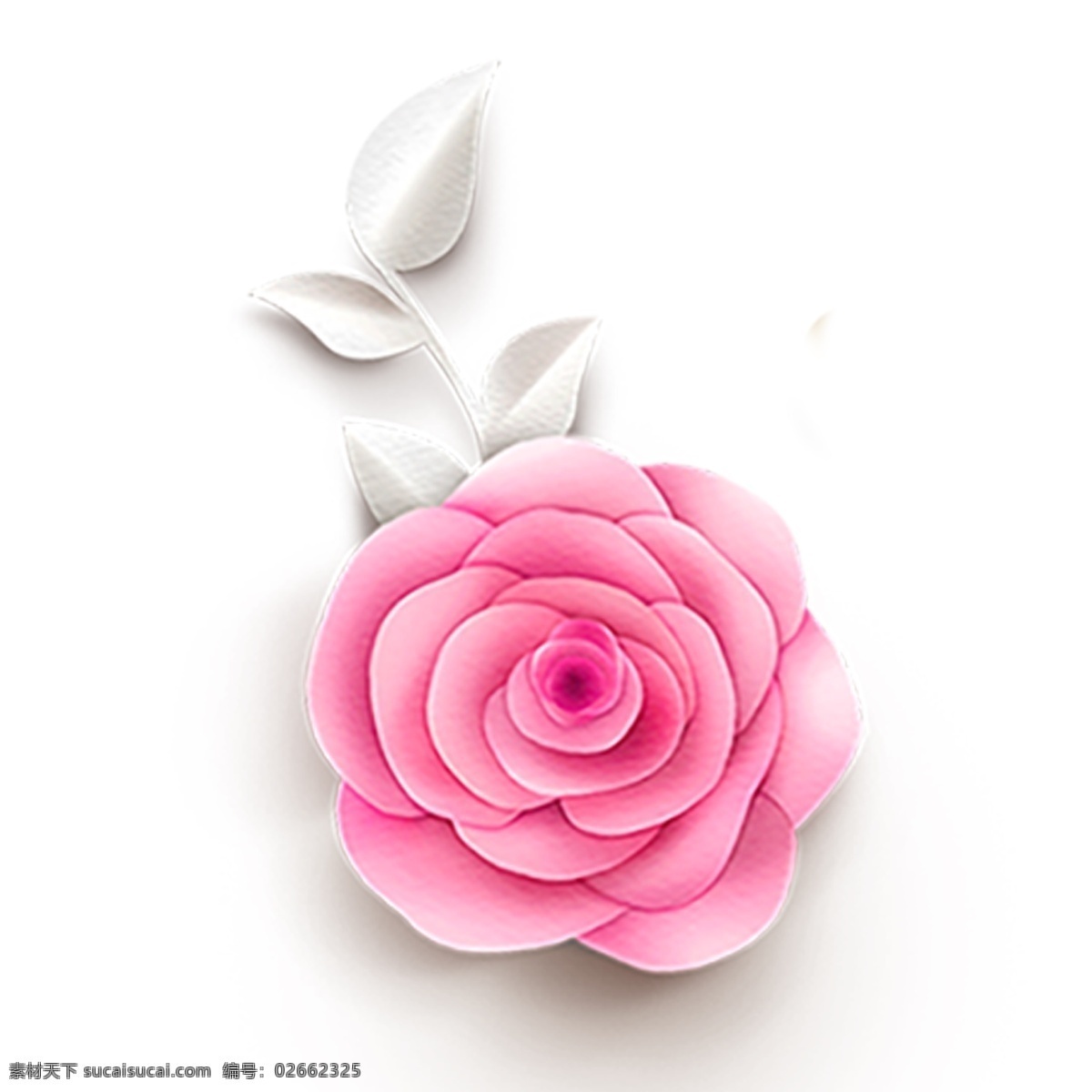 粉色 花卉 手绘 透明 淡粉色 鲜花 绿色 叶子 png元素 免扣素材