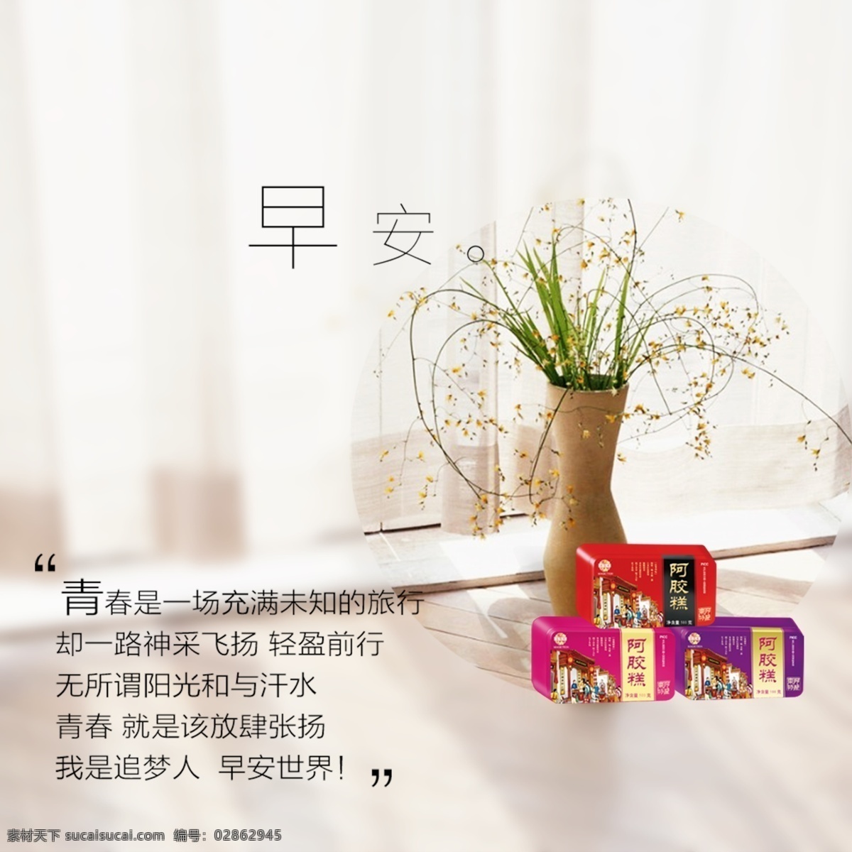 阿胶糕素材 俏百年阿胶 阿胶糕 滋补 养生 早安 语录