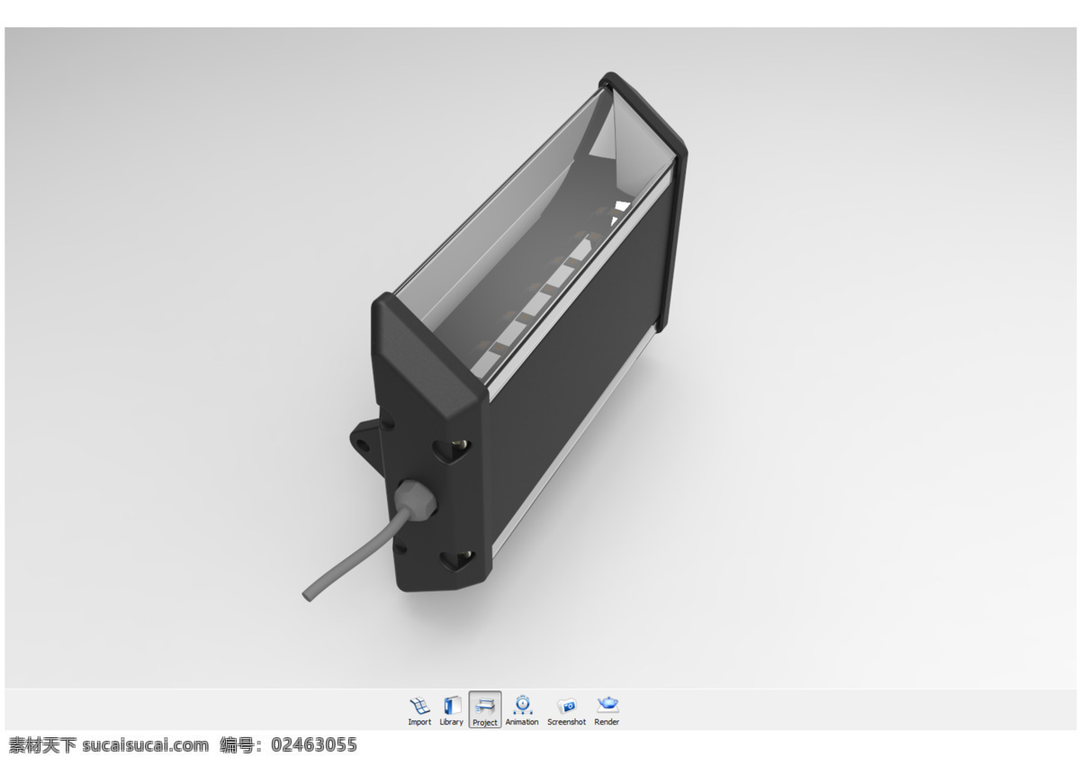 led 灯 led灯 盒 建筑 明亮 铝 3d模型素材 建筑模型