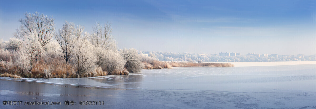 冬季湖泊 冬天 湖泊 雪景 景色 风景 自然风景 自然景观 蓝色