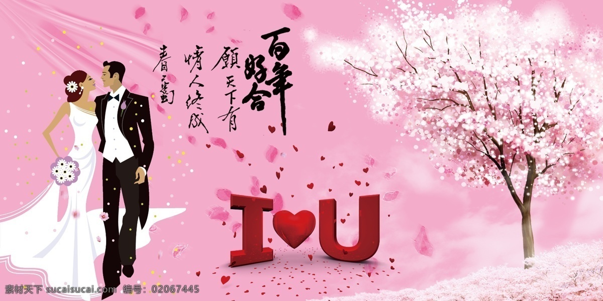 百年好合 结婚 i love you 樱花 愿 有情人终成眷属 紫色