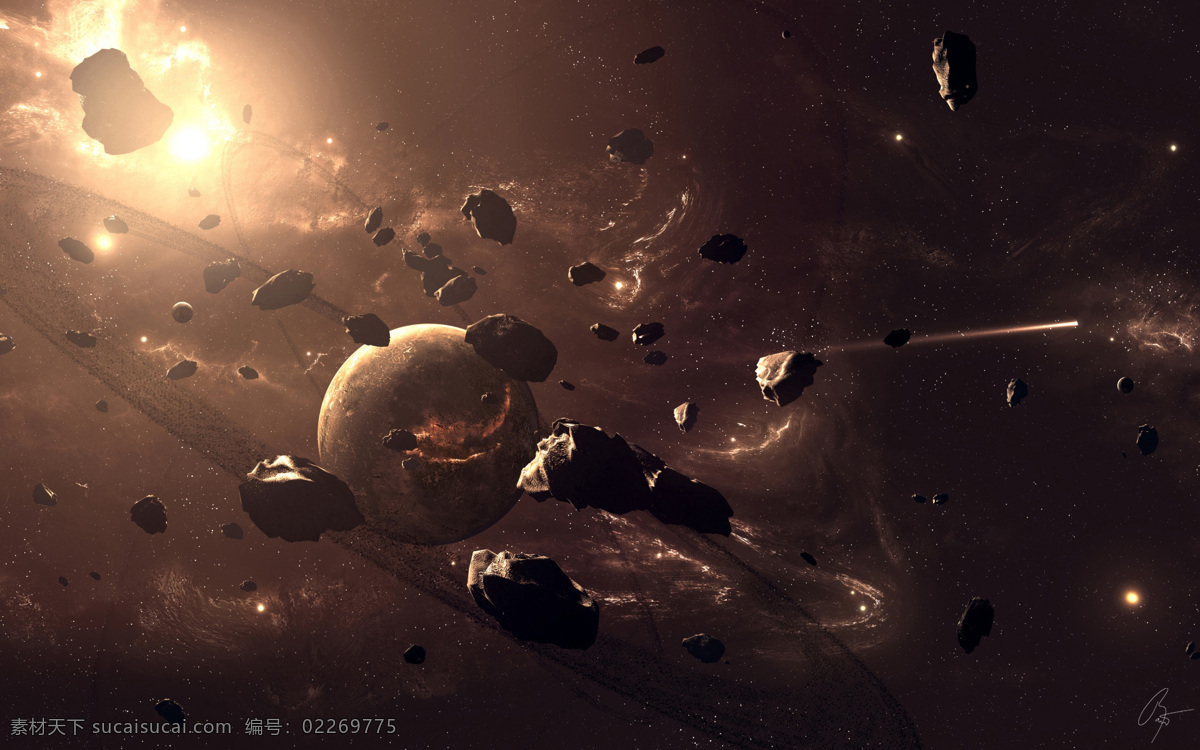 太空星球 璀璨 云 空间 宇宙 星空 行星 星球 阳光 自然风景 自然景观