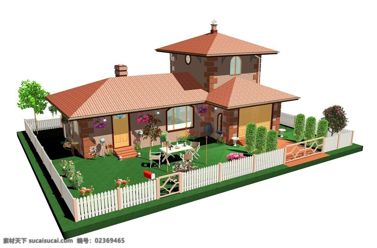 豪华 3d 房子 模型 3d渲染房子 房子模型 建筑设计 楼房 豪华别墅 环境家居 白色