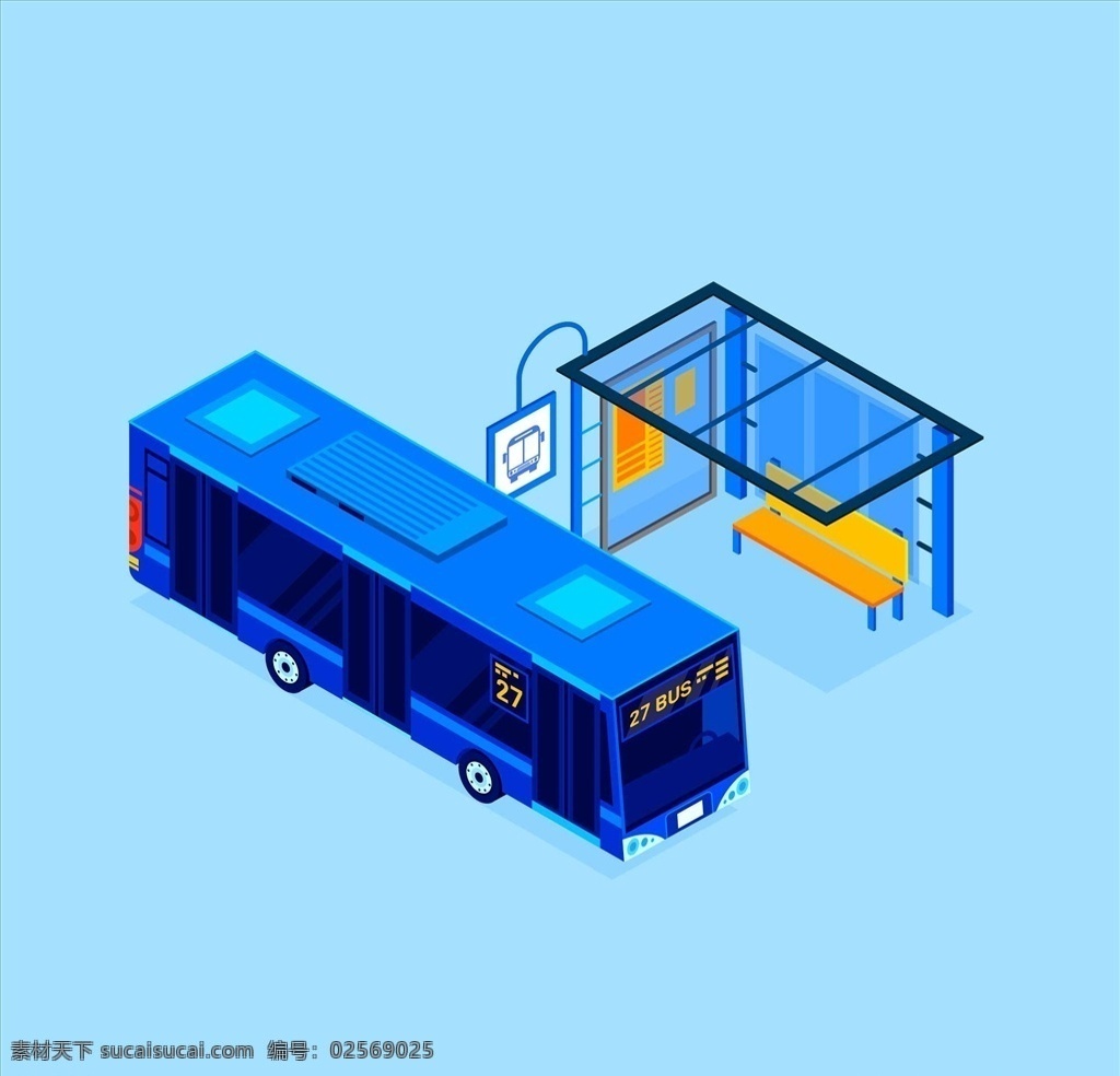 公交车站 矢量公交车 手绘公交车 卡通公交车 公交车插画 公交车 立体公交车 3d公交车 车站 交通工具 现代科技