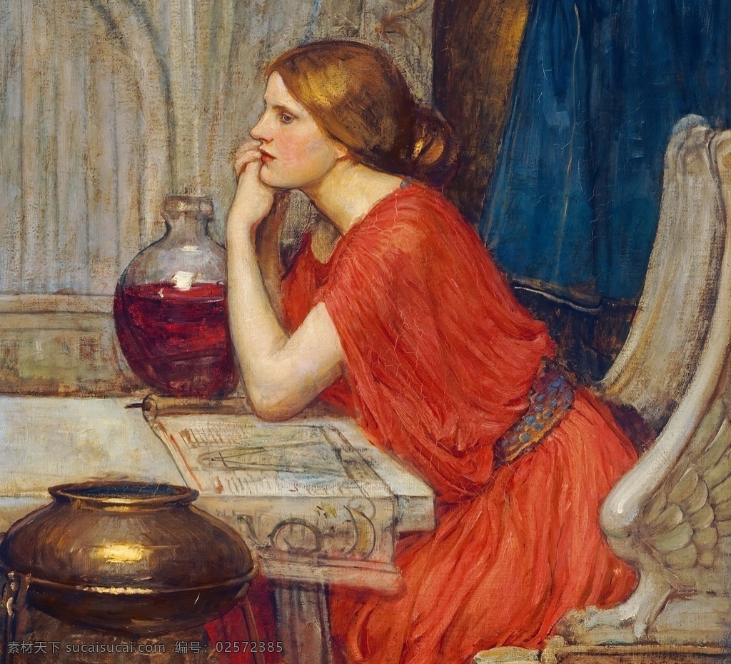 欧式 古典 人物 生活 油画 美女油画 精美人物油画 女性人物油画 妇女油画 少女油画 生活场景油画 沃特豪斯油画 欧式古典油画 复古油画 人物油画 写实人物 人物形象油画 装饰画 形象 装饰 文化艺术 绘画书法