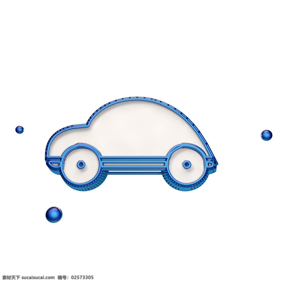 蓝色 迷你 小车 图标 立体 迷你小车