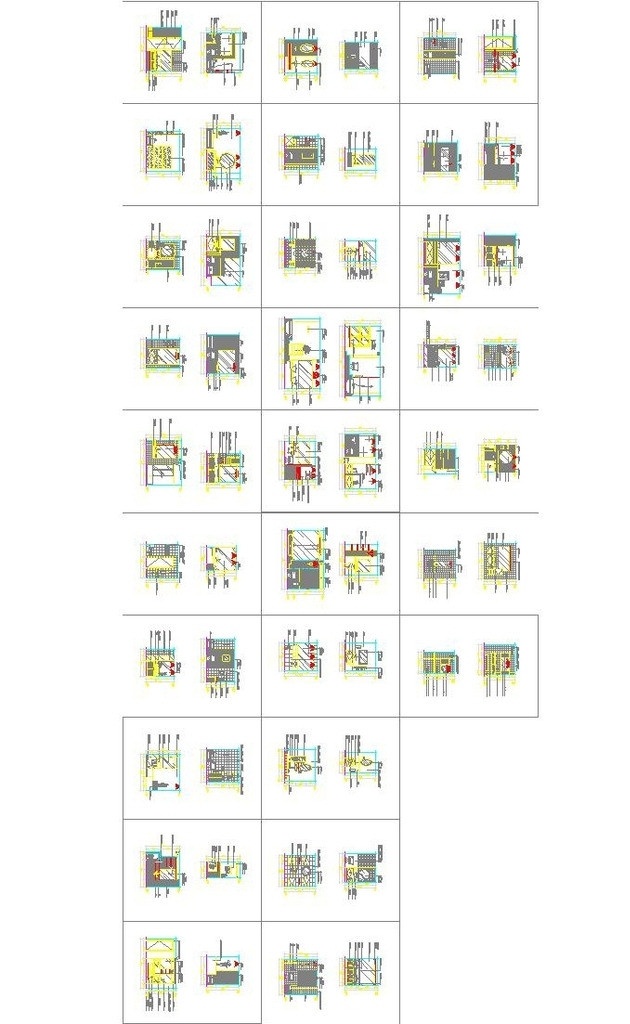 卫生间 布置 方案 卫生间布置 卫生间方案 卫生间设计 卫生间铺贴 施工图 施工图纸 cad设计图 源文件 dwg