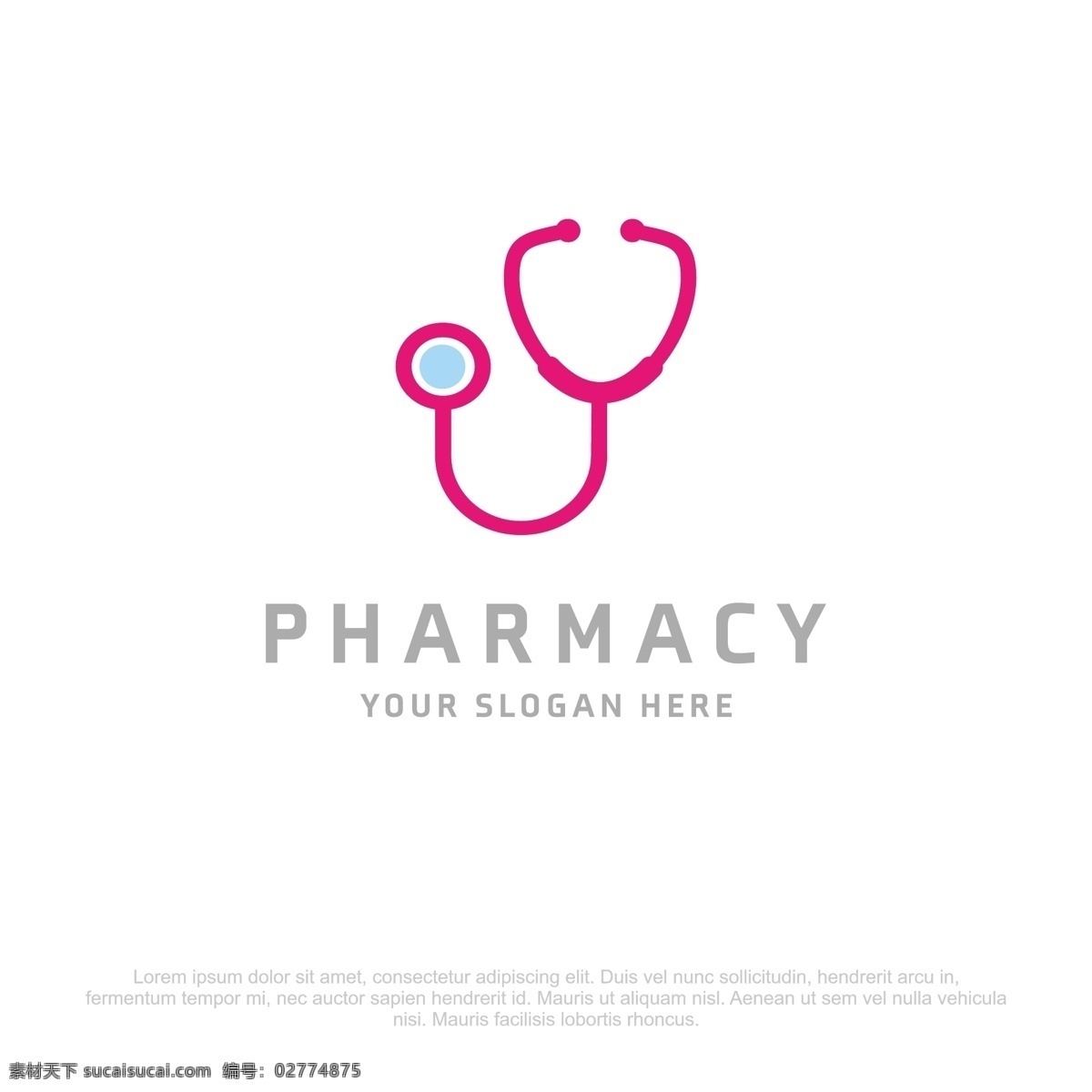 蓝色 粉红色 医疗 logo 模板 助听器 粉色 线条 logo模板