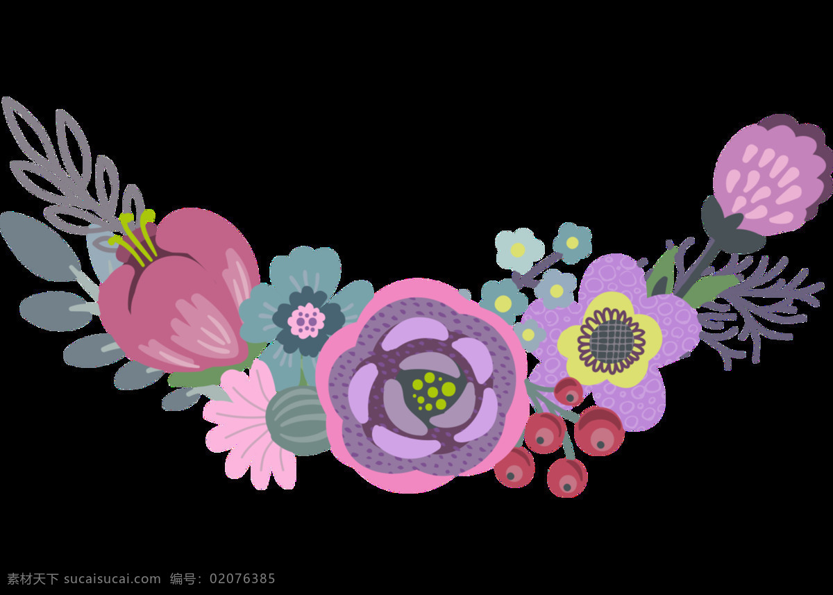 各类 花卉 透明 卡通 抠图专用 装饰 设计素材