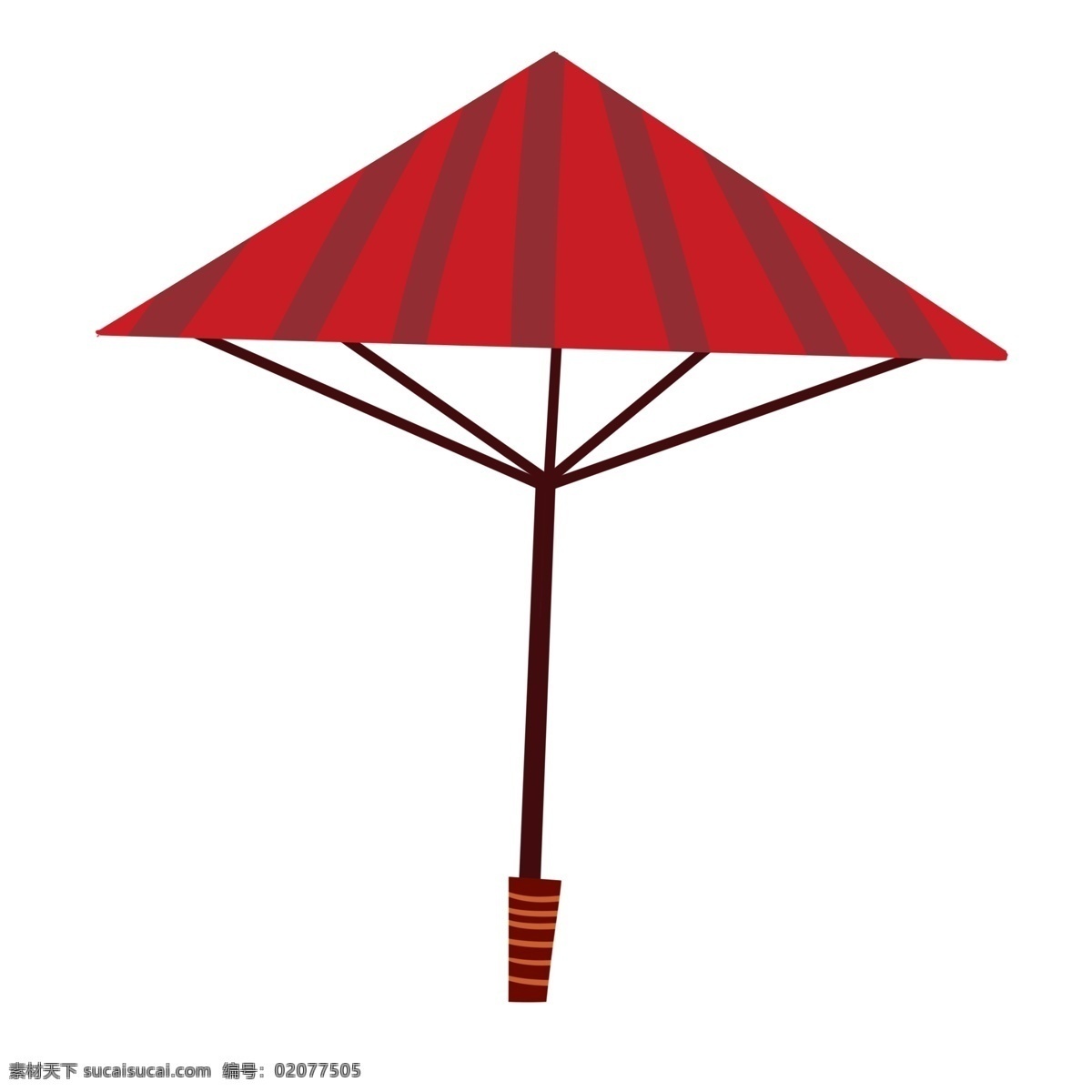 日式 红色 雨伞 插画 红色的雨伞 日本雨伞 深色的花纹 卡通雨伞插画 雨具插画 创意雨伞插画