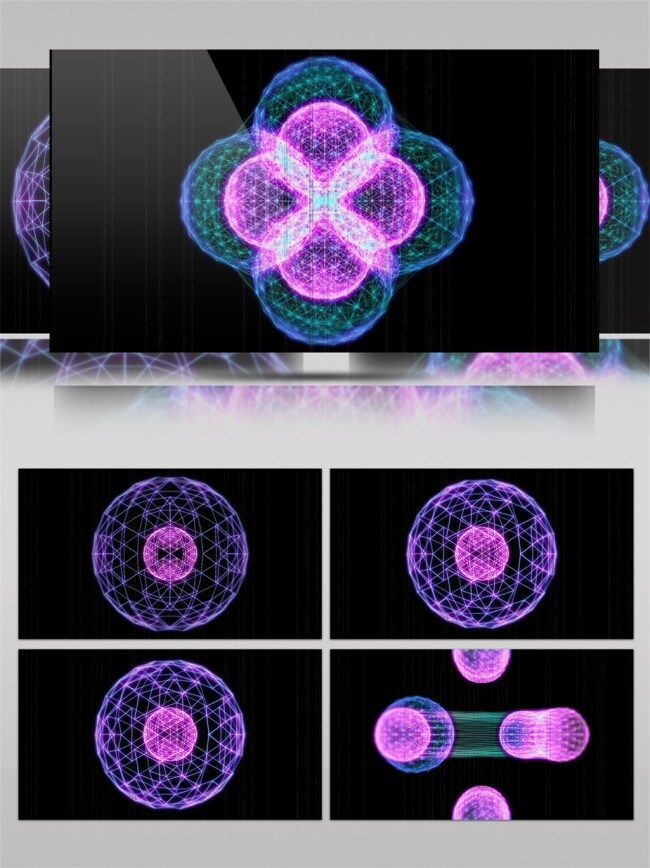 四散 光球 高清 视频 光束 光衍射 光晕散射 激光 炫酷视频素材 转场背景 紫色