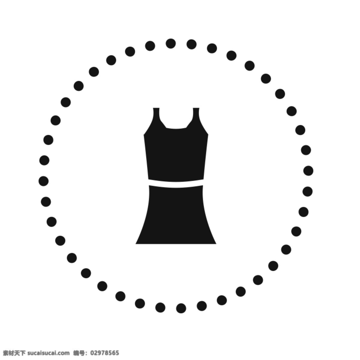 黑色 连衣裙 图标 黑色矢量图 服装 衣服